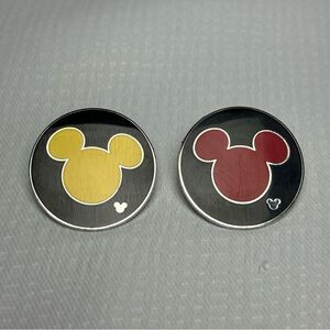 Disney pins: 2006 Cast Lanyard set of 2 Black With Red & Yellow Mickey icons